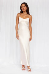 Rose Pink The Samara Satin Maxi Dress Pearl