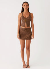 West District PU Top - Brown